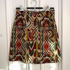 Solitaire by Ravi Khosla Fully Lined Geometric Print Skirt Size Small